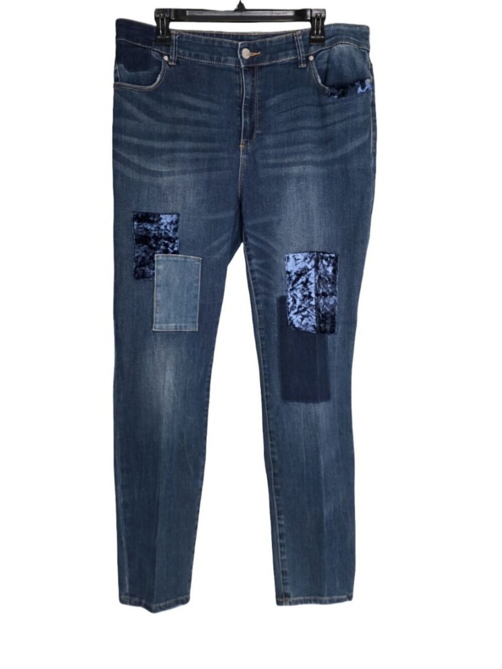 Women's - Chico's Cropped Velvet Patched Jeggings, Size 2.5 (14) - Picture 2 of 10